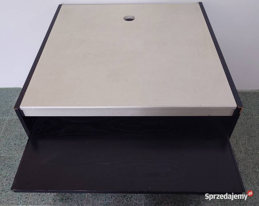 Biurko Stół biało czarny drewno 80 x 80 x 75 Gostyń