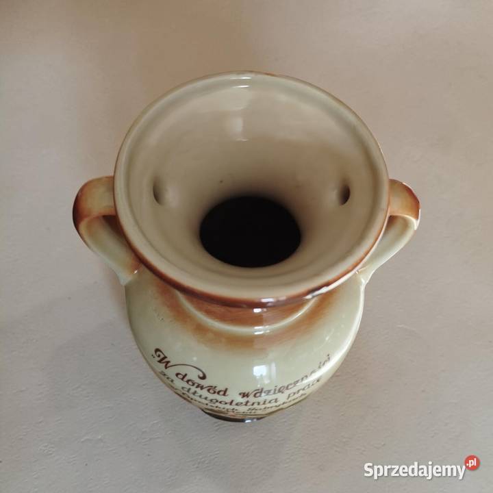 Wazon ceramiczny PRL Tulowice ręcznie malowany Porcelana i szkło opolskie Opole