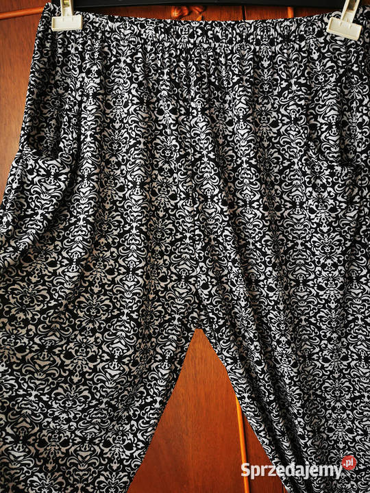 Leginsy damskie czarne z białym duży rozmiar Polkowice