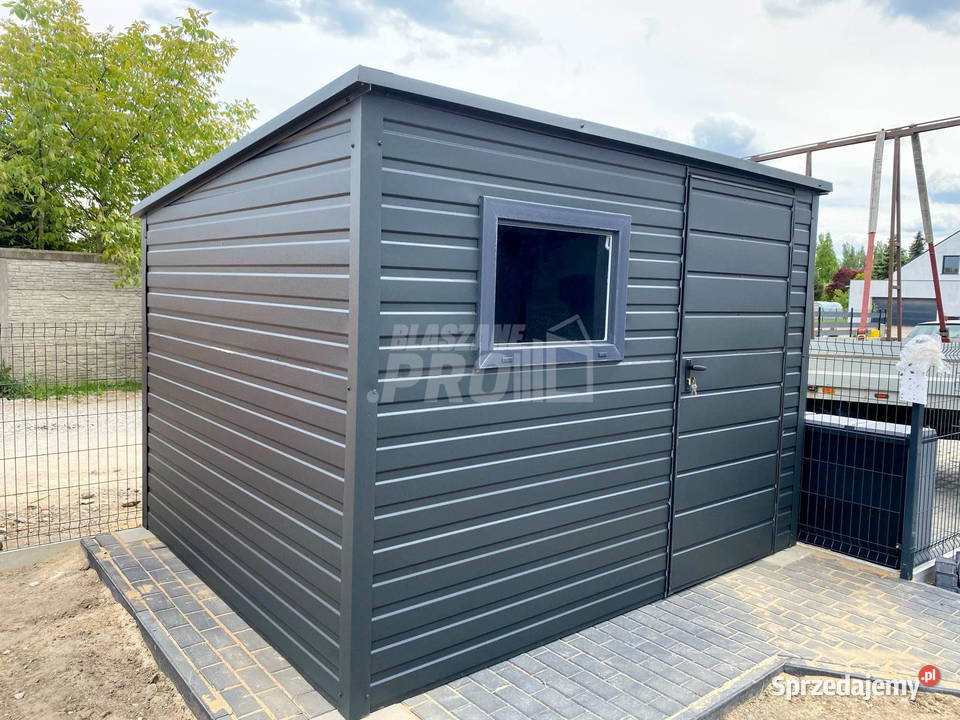 Schowek Domek Ogrodowy 25x2m Drzwi okno Antracyt Siedlce