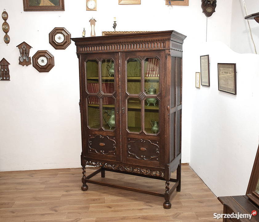 STARA DĘBOWA BIBLIOTEKA REGAŁ PÓŁKA BIBLIOTECZKA dolnośląskie sprzedam