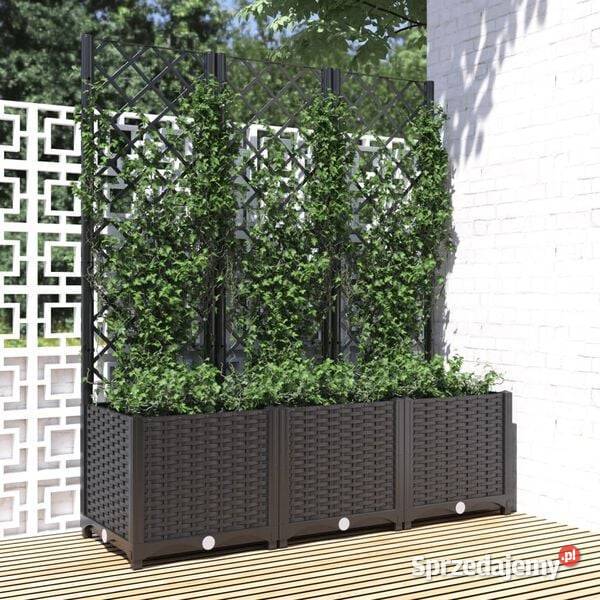 vidaXL Donica ogrodowa z kratką czarnaSKU318273 mazowieckie Warszawa
