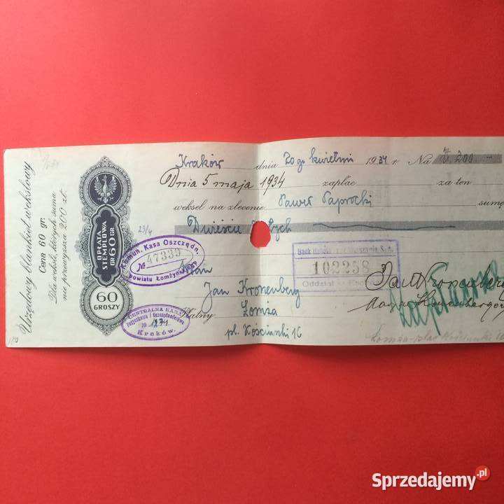 1519 Weksel Wystawiony W Krakowie 16 Szczecin