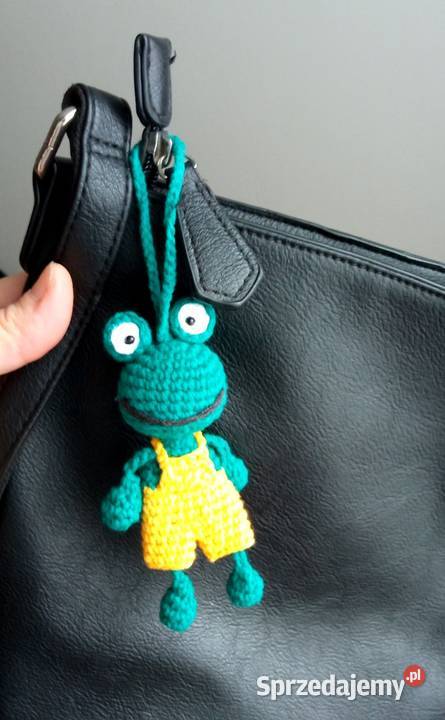 Żabka wykonana na szydełku brelok zawieszka Rękodzieło Łask
