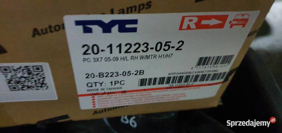 Peugeot 307 05 07 lampa przod prawa H1 H7 Eu Lampy przednie Zduńska Wola