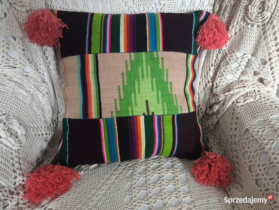 Poszewka na poduszkę kilim wełna folk
