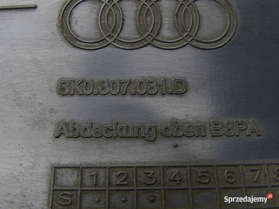 OBUDOWA OSŁONA PASA PRZEDNIEGO GÓRNA AUDI A4 B8 sprzedam