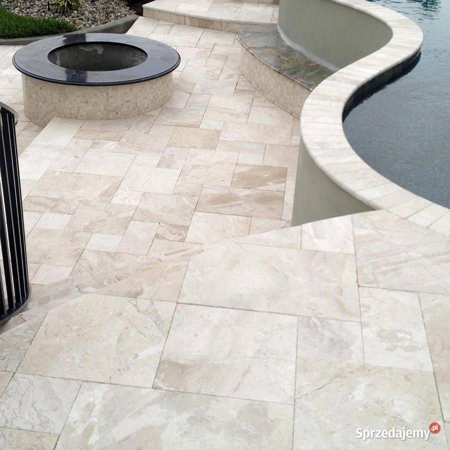 Płytki Marmur Queen Beige bębnowany komplet 0742 Łódź