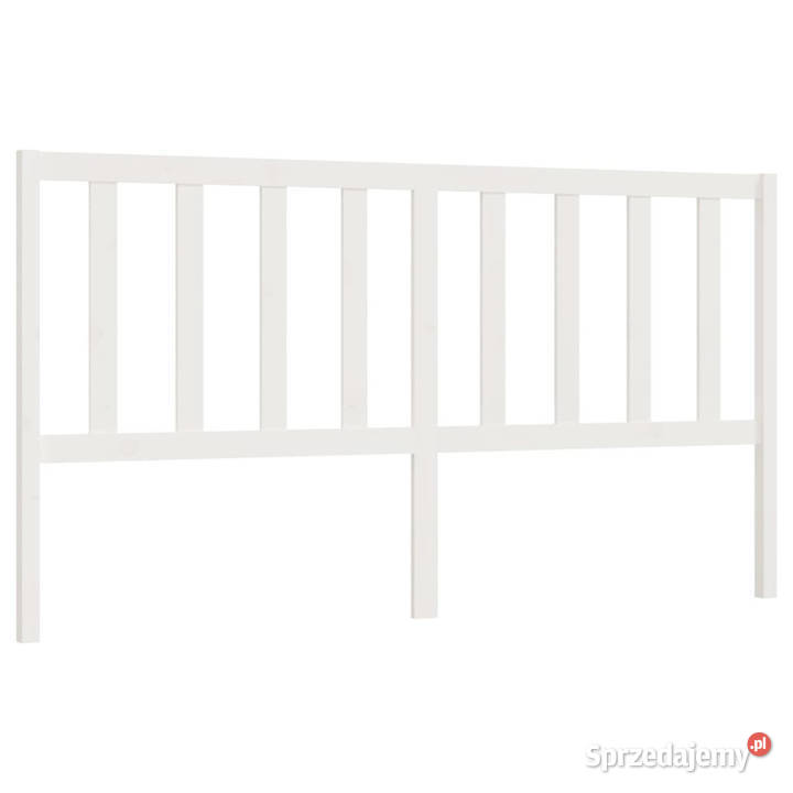 Wezgłowie łóżka białe 206x4x100 lite drewno