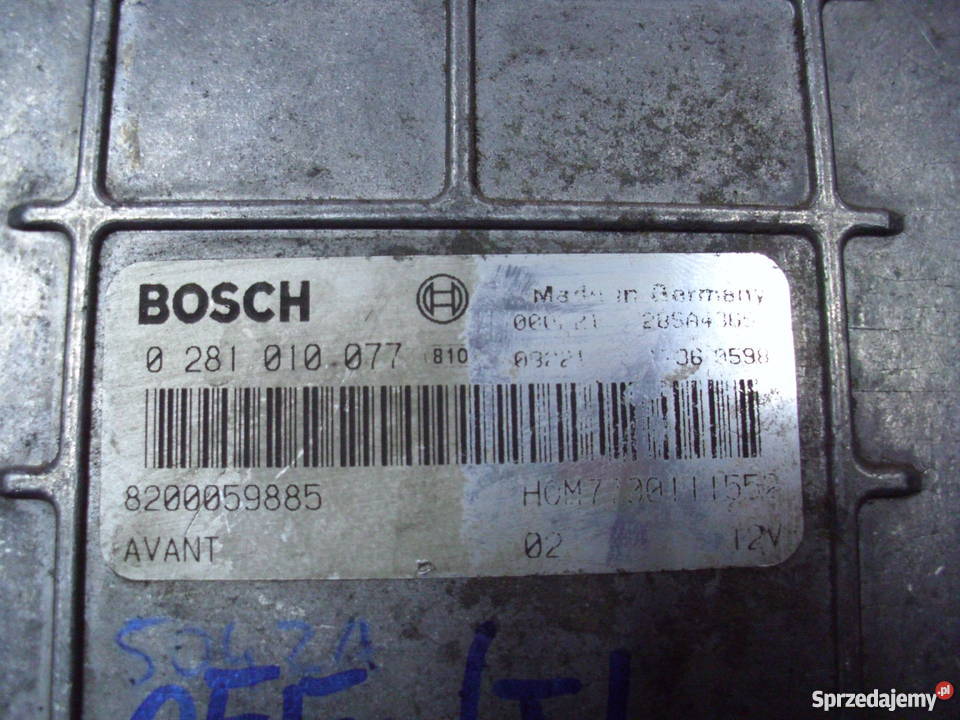 Komputer silnika Renault 0281010077 BOSCH Immo Lubin