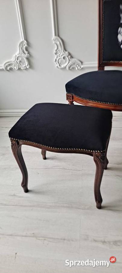 Stylowe krzesło królik pufa Ludwik Loft Medalion 43cm Szczecin