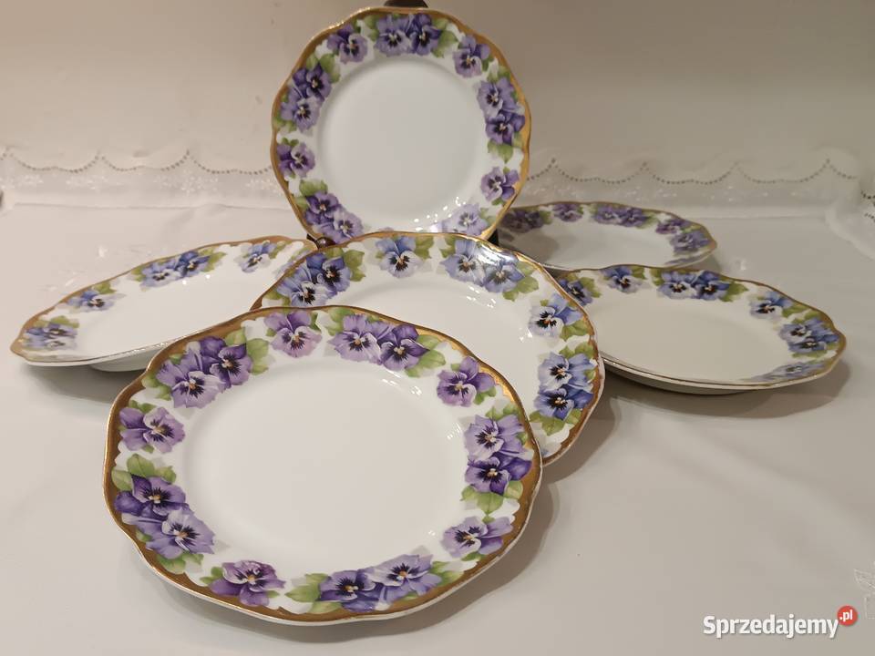 Talerze deserowe Rosenthal Chrysantheme Bratki Gorlice
