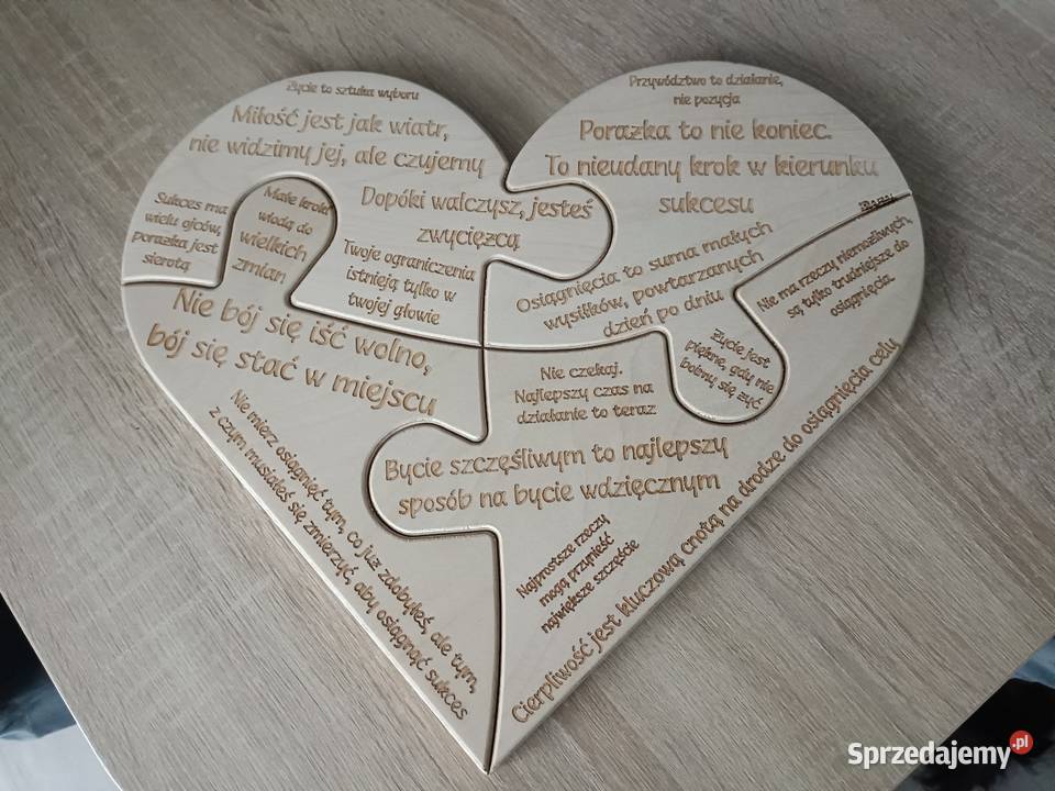 Drewniana dekoracja w kształcie serca Kwidzyn