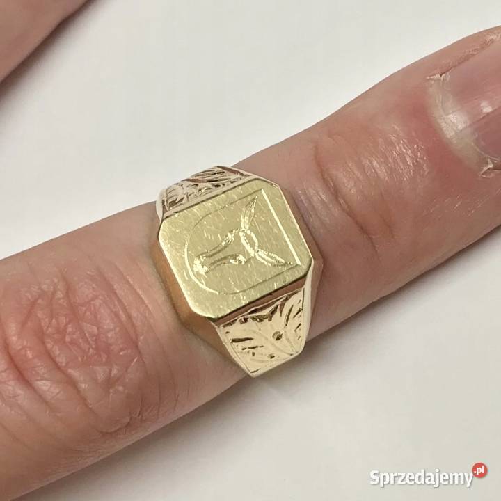 Złoty SYGNET 585 14K cudowny znak zodiaku BYK złote Warszawa
