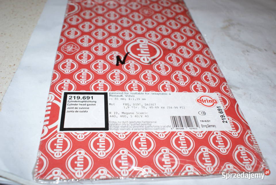 EL622460 Uszczelka kolektora ssącego SEAT osobowe Białobrzegi sprzedam