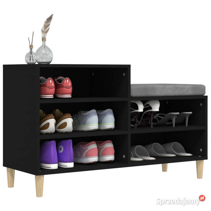 Szafka na buty czarna 102x36x60 materiał