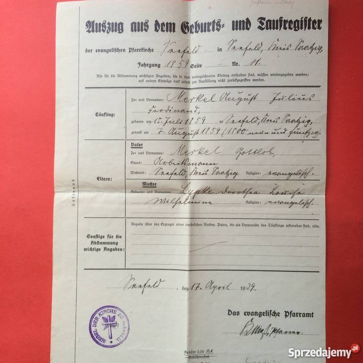 677 Dokument Niemiecki Szczecin