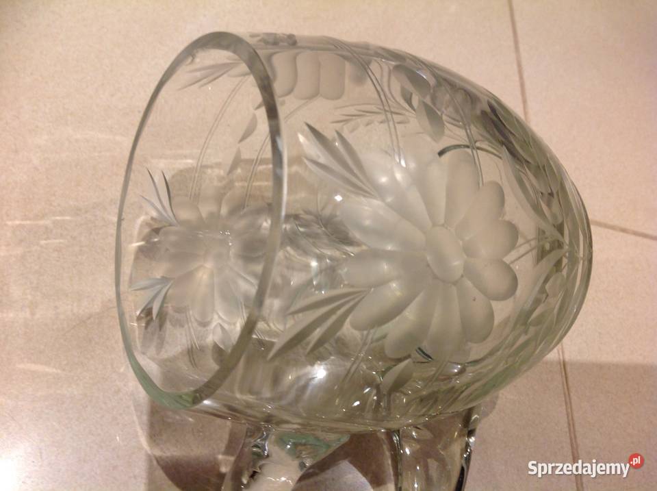 Stary Kufel Szklany Szkło Grawerowane przezroczysty Dom i Ogród Nowa Sól