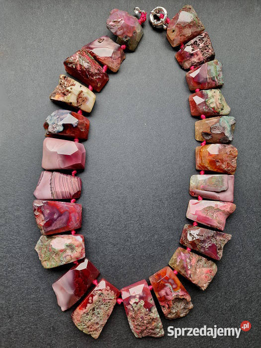 AGAT RUBINOWY NASZYJNIK ETNO ART