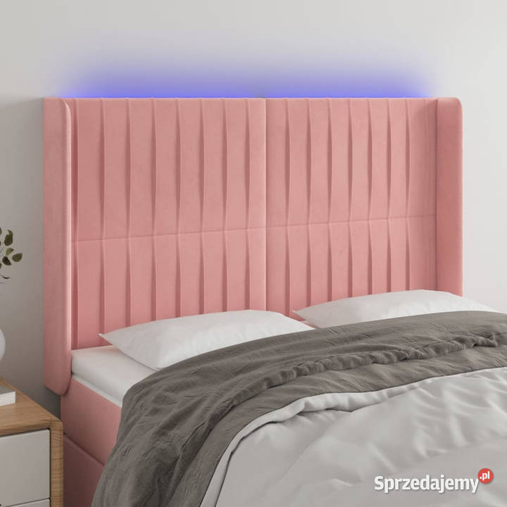 Zagłówek do łóżka z LED różowy 147x16x118128 Warszawa sprzedam
