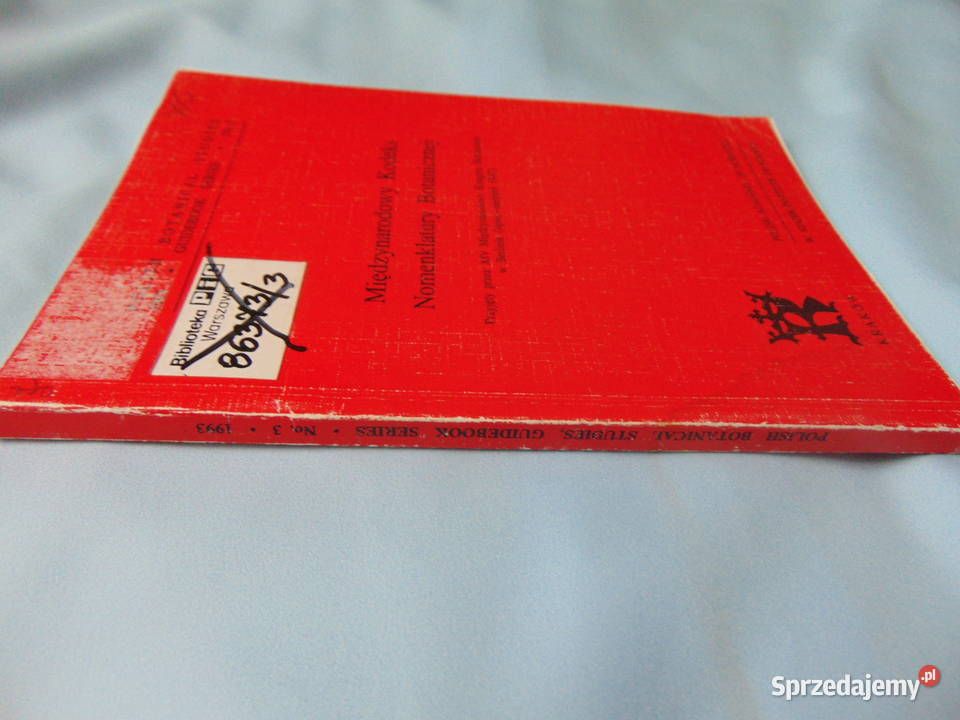 Międzynarodowy Kodeks Nomenklatury Botanicznej miękka Lublin sprzedam