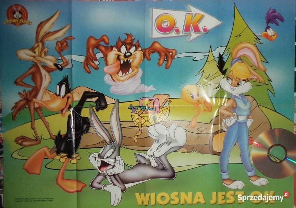 Plakat bajki animowane Looney Tunes 1999 Warner sprzedam