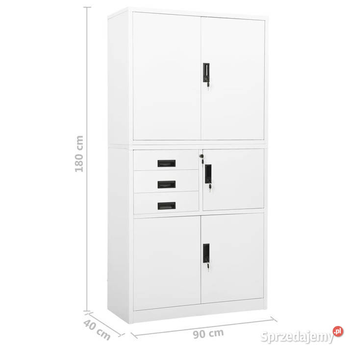 Szafa biurowa biała 90x40x180 stalowa WM336413
