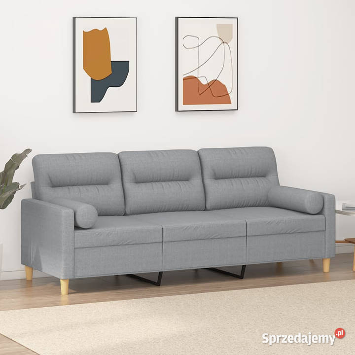 3osobowa sofa z poduszkami jasnoszara 180 Warszawa sprzedam