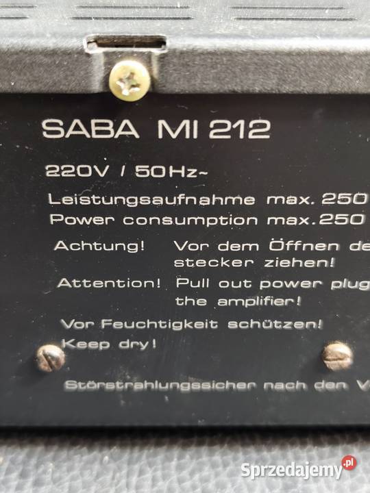 Klasyczny Wzmacniacz Stereo VINTAGE SABA MI 212 Elektronika Poddębice