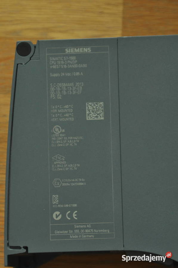 Siemens S7 1516 3PNDP MMC 256MB Osieki sprzedam