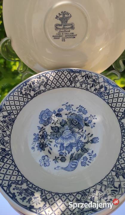 OLD ENGLAND TALERZ NIEBIESKA MALATURA SYGN Porcelana i szkło Pabianice