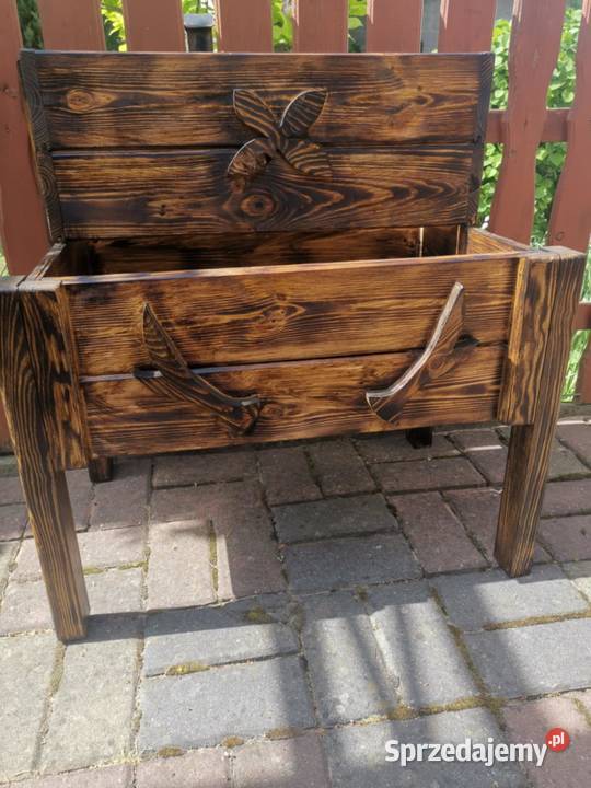 Drewniana donica na kwiaty Kotarszyn