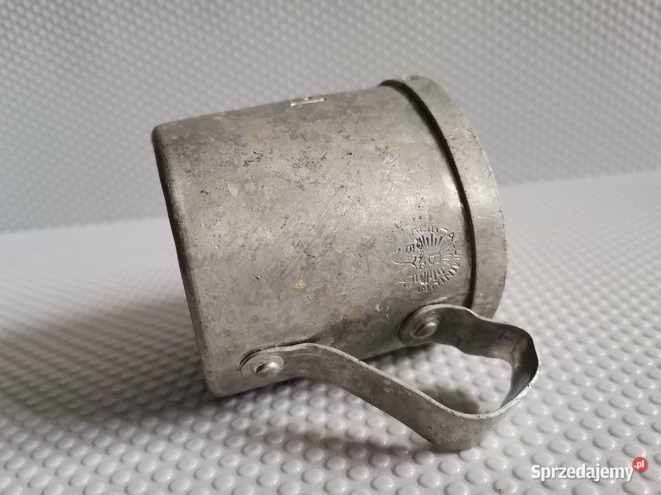 Stary przedwojenny mały kubek aluminiowy 02 Katowice