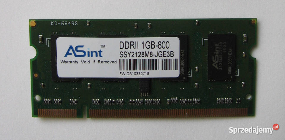 Pamięć RAM do notebooka 1GB DDR2 800Mhz Olsztyn
