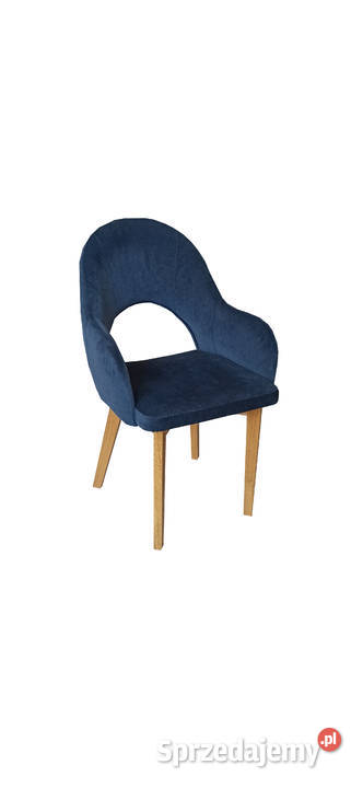 Krzesło drewniane tapicerowane granatowe Holly