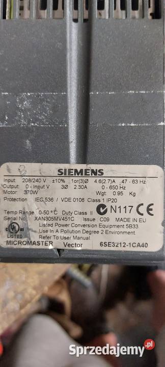 Falownik Siemens Nordac Altivar Sew Pozostałe Mircze sprzedam
