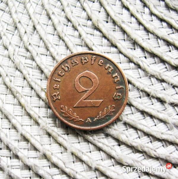 Niemcy 2 Pfennigi 1939r A Brąz
