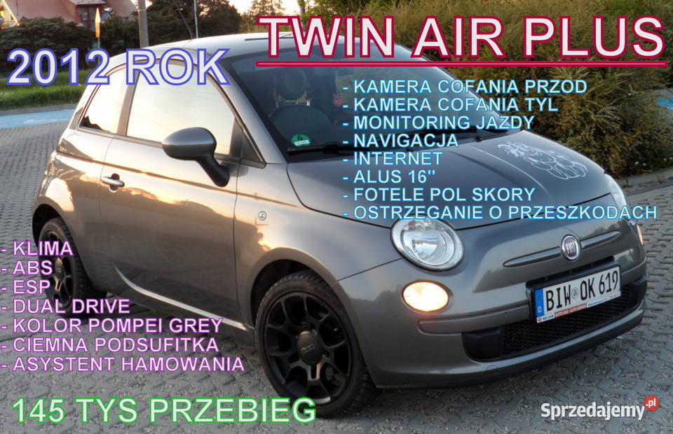 Fiat 500 Kamera tyl i przódPoł SkóryKima małopolskie Bochnia