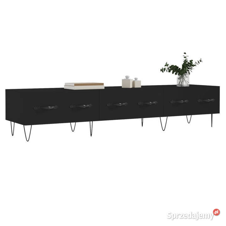 Szafka pod TV czarna 150x36x30 materiał Warszawa