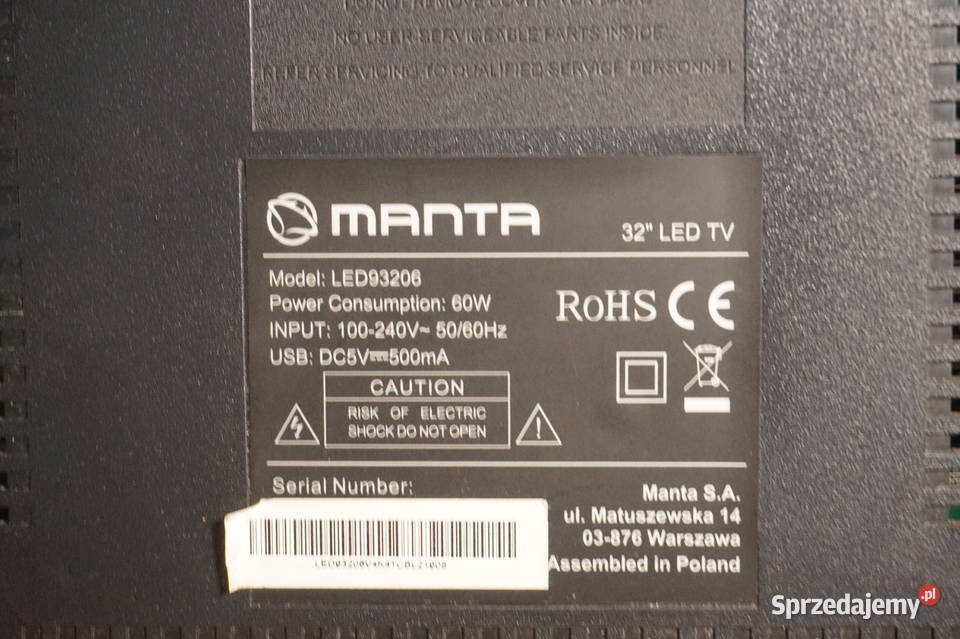 Sprzedam Telewizor 32 cale Led Nowy System Dąbrowa Tarnowska