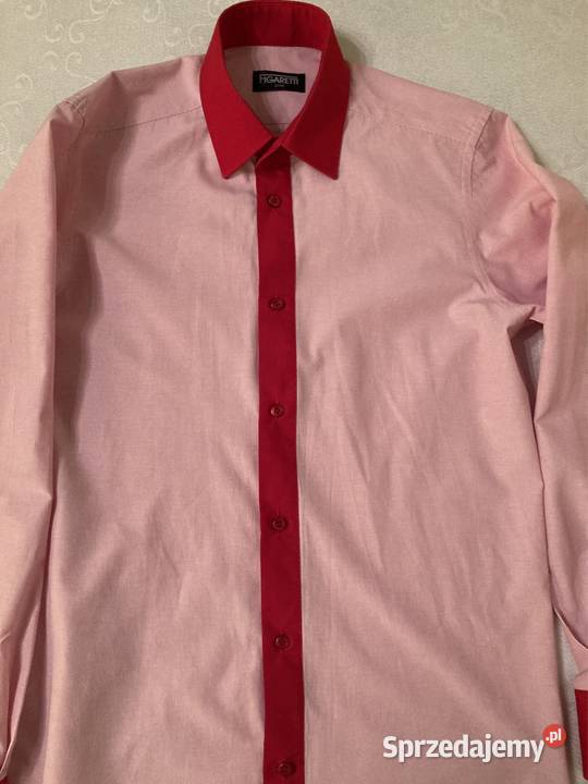 Koszula Biznesowa Elegancka Casualowa czerwony
