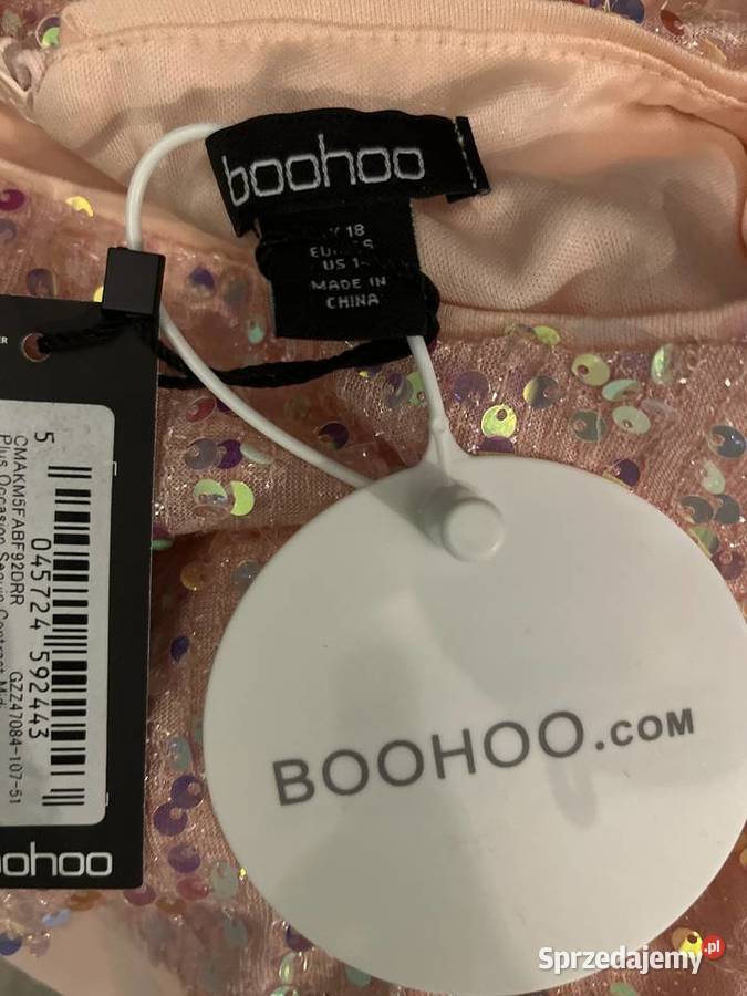 Boohoo sukienka imprezowa Cekinowa plisowana Choszczno