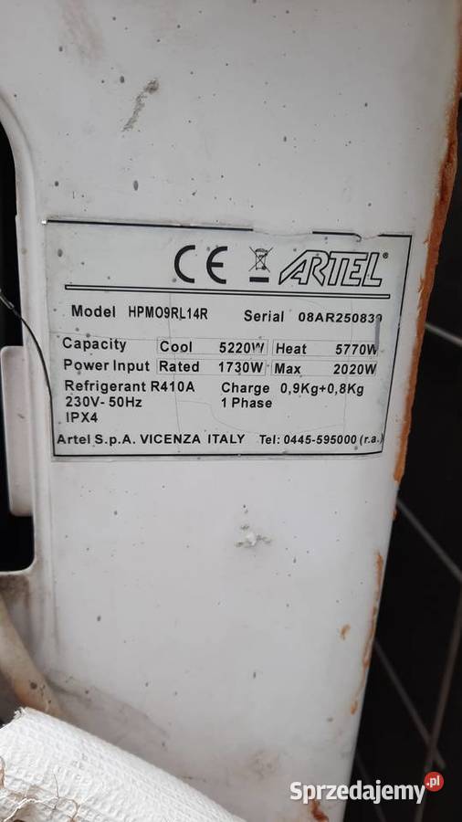 Klimatyzator ARTEL Mdel HPMO9RL14R418A i 371A podkarpackie Dębica