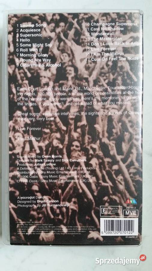 OASIS THERE AND THEN 1996 VHS Puławy