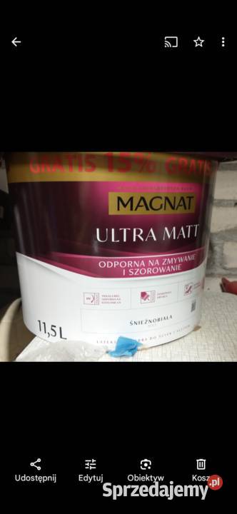Farba Magnat ultra Matt śnieżnobiala 115 litra
