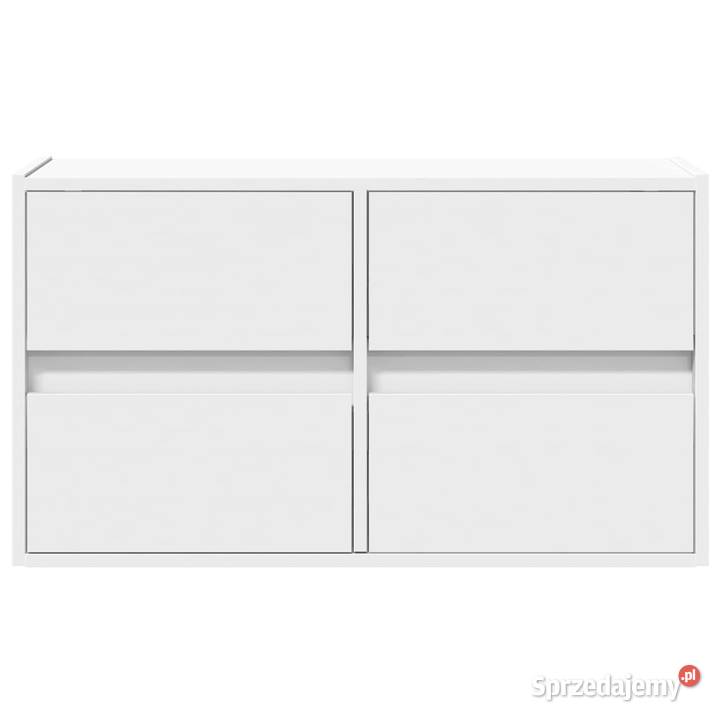 Ścienna szafka TV z LED biała 80x31x45 WM852285 mazowieckie Warszawa