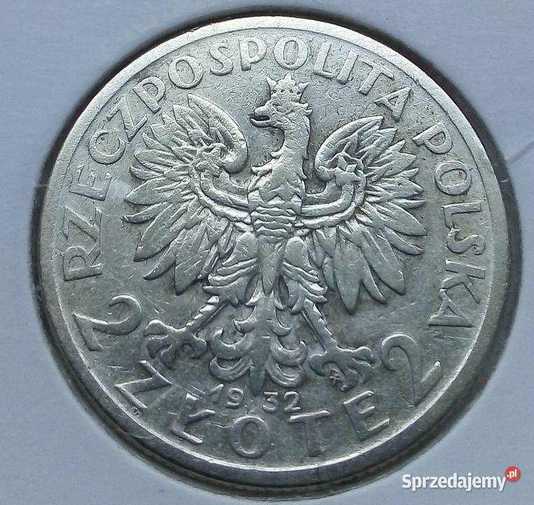 POLSKA2 1932 r SREBRO 750 GŁOWA KOBIETY Legionowo