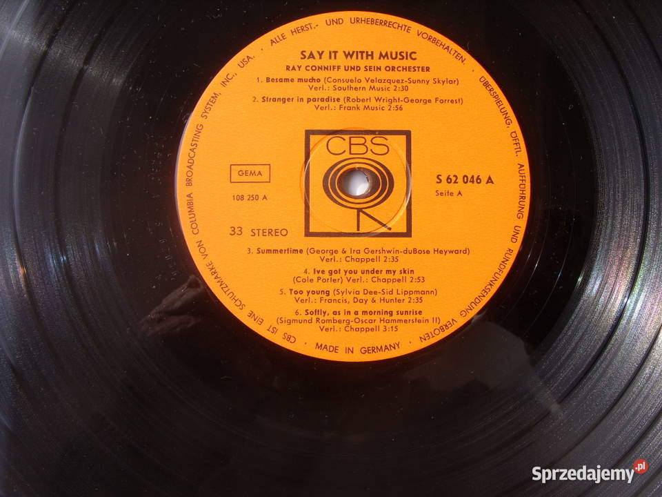 Jazz LP RAY COPNNIFFSAY IT WITH MUSIC dolnośląskie Wołów