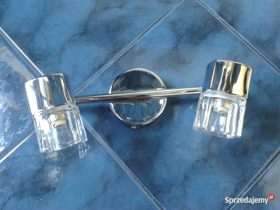 Lampa ścienna sufitowa kinkiet chrom i szkło Rybnik