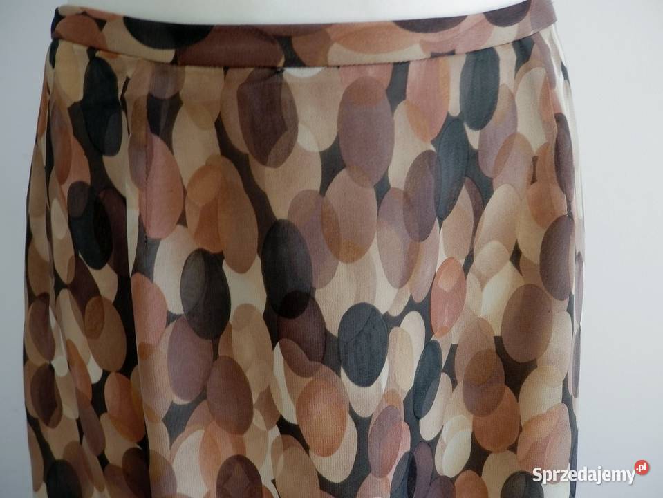 Spódnica Jedwabna 100 Naturalny Jedwab Beżowa Łomża